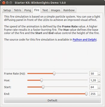 Screenshot Blinkenlights Demoanwendung: Fire