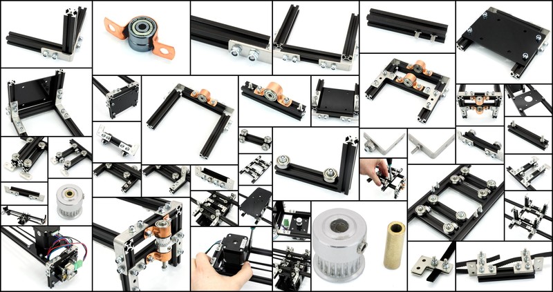 Camera Slider kit construction collage