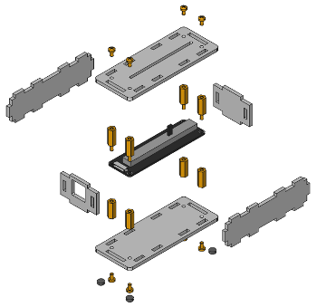 Exploded assembly drawing for Linear Poti Bricklet 2.0