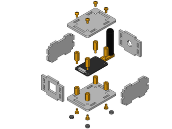Exploded assembly drawing for Remote Switch Bricklet 2.0