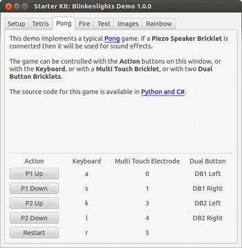 Screenshot Blinkenlights Demoanwendung: Pong