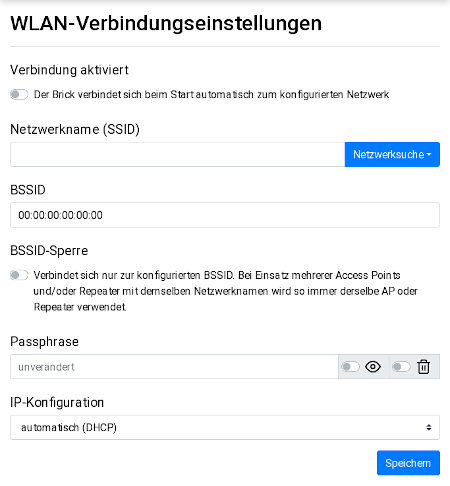 ESP32 Ethernet Brick WLAN-Verbindung konfigurieren