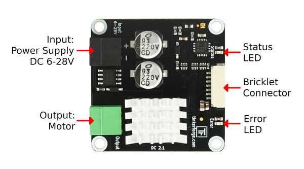 DC Bricklet 2.0 mit Beschriftung