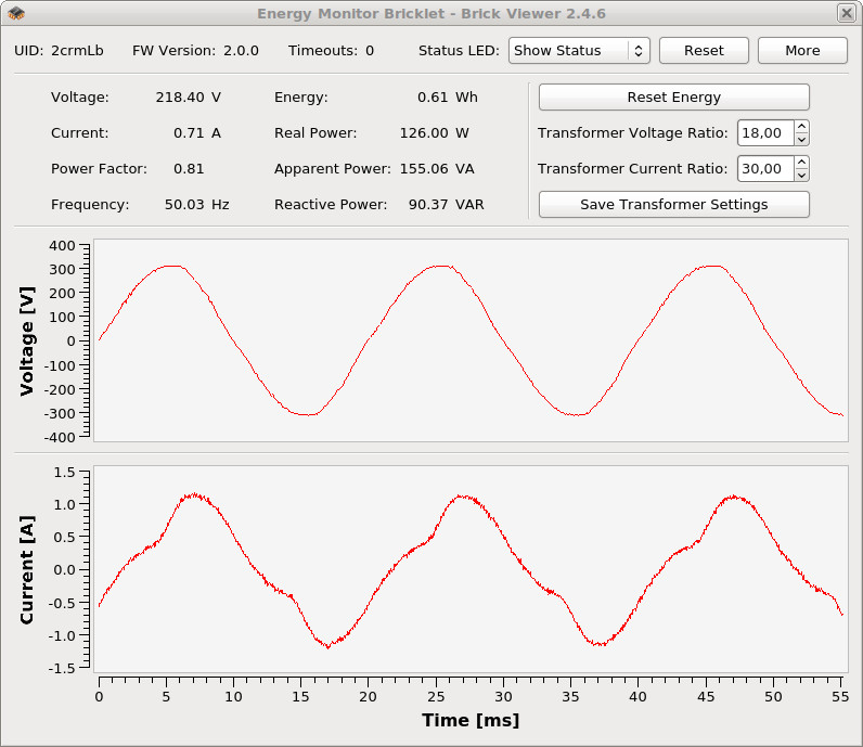 Energy Monitor Bricklet in Brick Viewer (Ventilator)