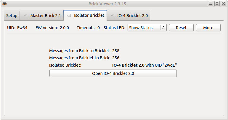 Isolator Bricklet im Brick Viewer