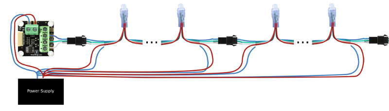 LED Strip Bricklet Verkabelung für Pixel