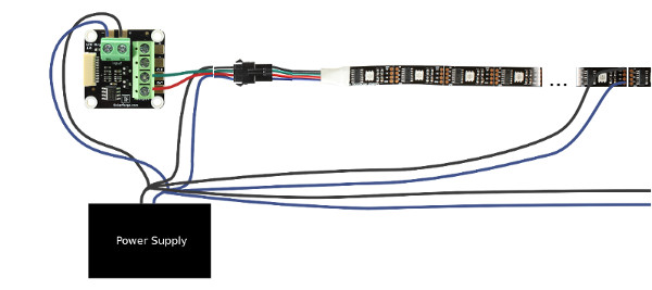 LED Strip Bricklet 2.0 Verkabelung für WS2801 LED Streifen