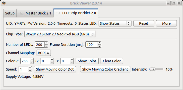 LED Strip Bricklet 2.0 im Brick Viewer
