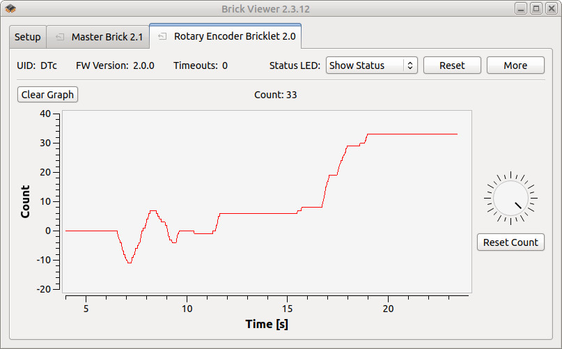 Rotary Encoder Bricklet 2.0 im Brick Viewer