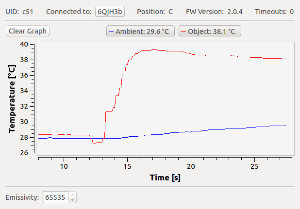 Temperature IR Bricklet im Brick Viewer