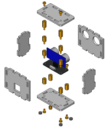 Explosionszeichnung für Distance US Bricklet