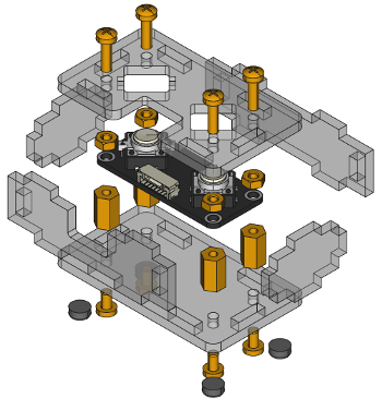 Explosionszeichnung für Dual Button Bricklet 2.0