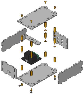 Explosionszeichnung für Dual Relay Bricklet