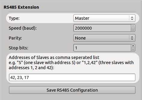 RS485 Konfiguration für Master Modus