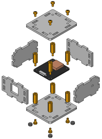 Explosionszeichnung für GPS Bricklet