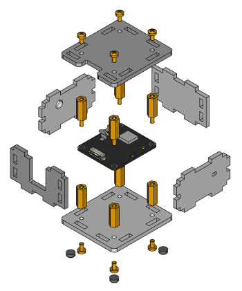 Explosionszeichnung für GPS Bricklet 2.0