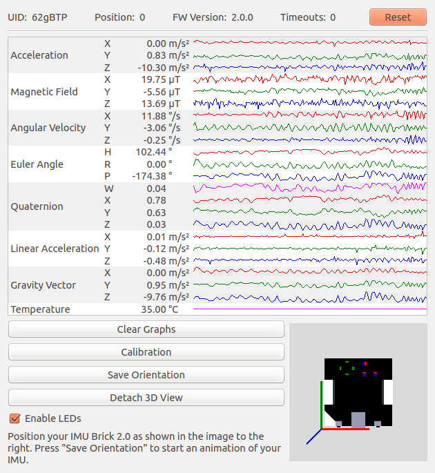 IMU Brick 2.0 im Brick Viewer