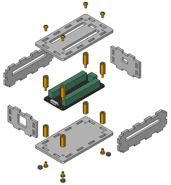 Explosionszeichnung für IO-16 Bricklet 2.0