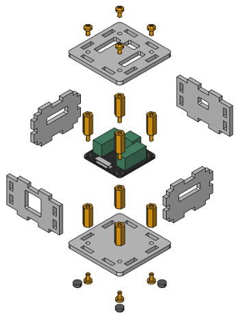 Explosionszeichnung für IO-4 Bricklet 2.0