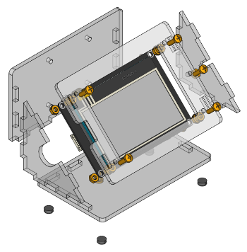 Explosionszeichnung für LCD 128x64 Bricklet