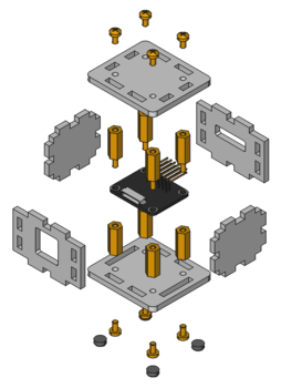 Explosionszeichnung für Multi Touch Bricklet 2.0
