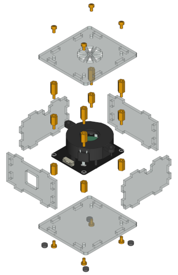 Explosionszeichnung für Piezo Speaker Bricklet 2.0