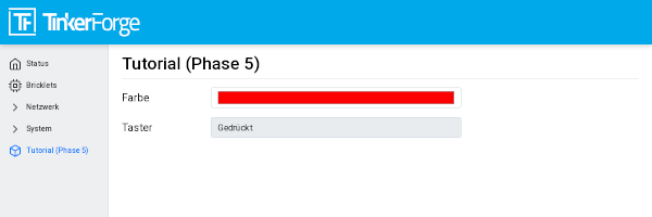 Webinterface (Phase 5), Taster gedrückt