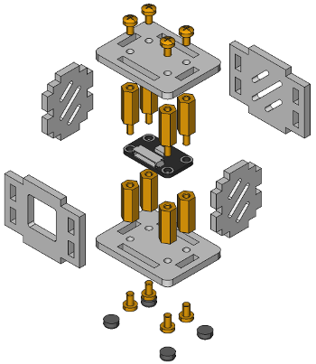 Exploded assembly drawing for Humidity Bricklet 2.0