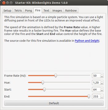 Blinkenlights Demo Application Screenshot: Fire