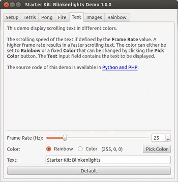 Blinkenlights Demo Application Screenshot: Text