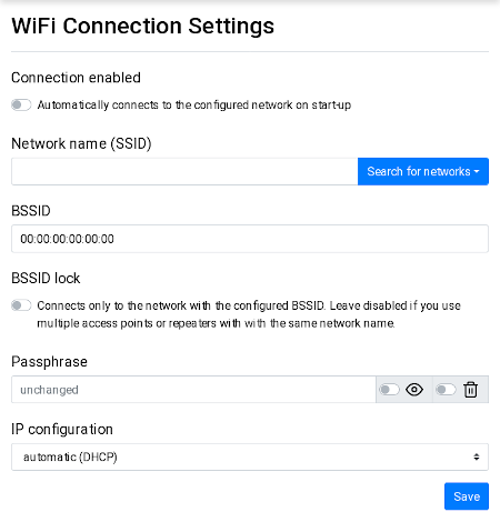 ESP32 Ethernet Brick WIFI configuration