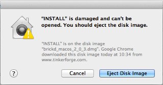 Brickd installation: Error message on macOS Mountain Lion