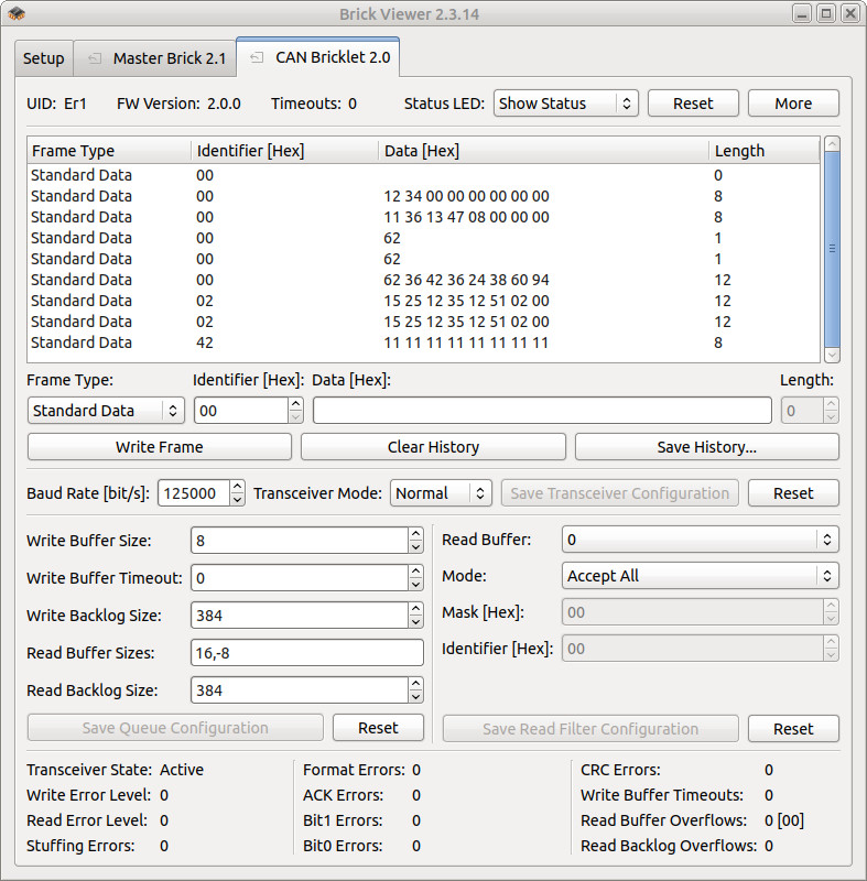 CAN Bricklet 2.0 in Brick Viewer