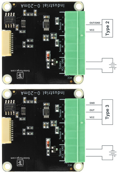 Connection diagram for type 2/3 sensor