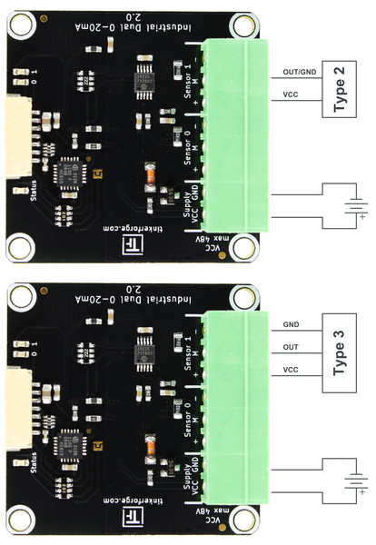 Connection diagram for type 2/3 sensor