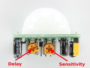 Motion Detector Image with potentiometer labled