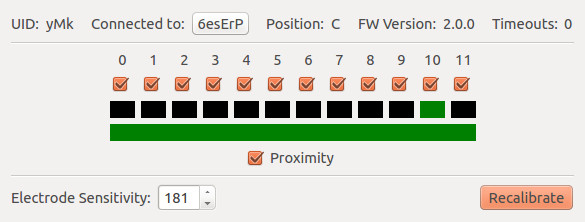 Multi Touch Bricklet in Brick Viewer