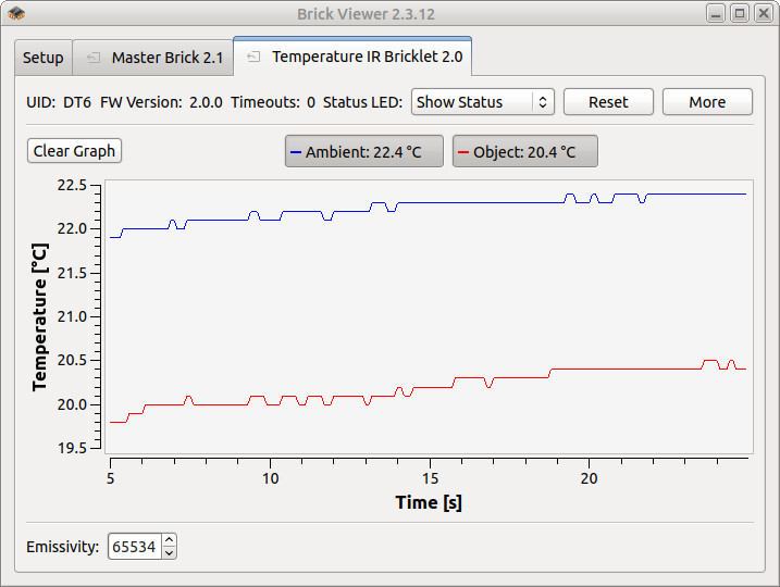 Temperature IR Bricklet 2.0 in Brick Viewer