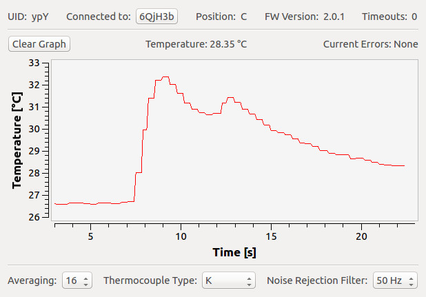 Thermocouple Bricklet in Brick Viewer