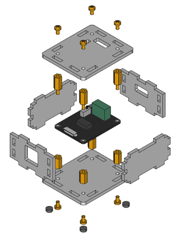 Exploded assembly drawing for CAN Bricklet 2.0