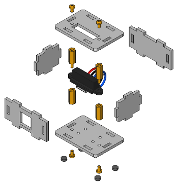Exploded assembly drawing for Distance IR Bricklet
