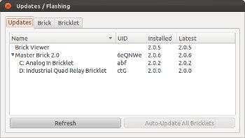 Firmware update in Brick Viewer