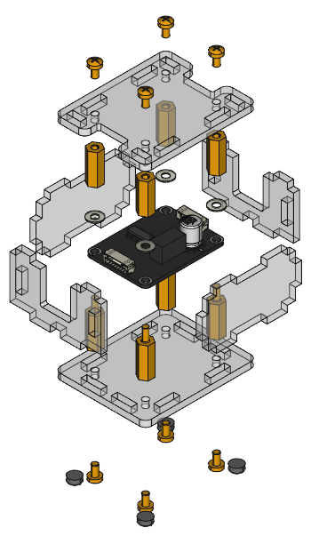Exploded assembly drawing for Isolator Bricklet