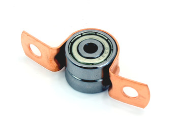 Two bearings in a copper saddle band clip