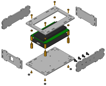 Explosionszeichnung für LCD 20x4 Bricklet