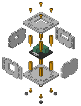 Exploded assembly drawing for LED Strip Bricklet