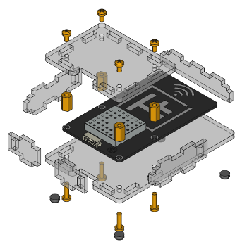 Exploded assembly drawing for NFC Bricklet