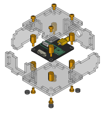 Exploded assembly drawing for Outdoor Weather Bricklet