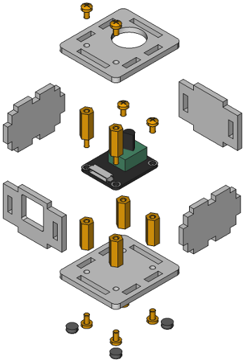 Exploded assembly drawing for Rotary Encoder Bricklet