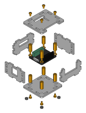 Exploded assembly drawing for RS232 Bricklet